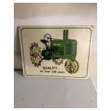 John Deere Tractor Embossed Metal Sign
