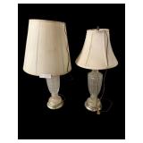 vintage Bohemian Art Deco crystal cut table lamps