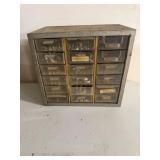 vintage Akro-Mils metal small parts storage