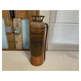 Vintage copper and brass fire extinguisher