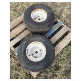 riding lawn mower rear tire and wheel assemblies