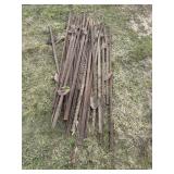 bundle of steel T-posts