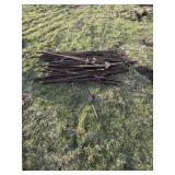 bundle of steel T-posts