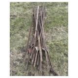 bundle of steel T-posts