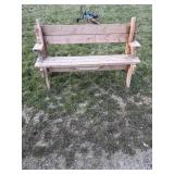 rustic wooden garden bench/ table