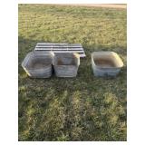 vintage galvanized metal square washtubs
