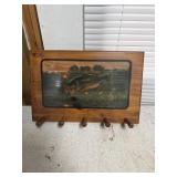 handcrafted fish wooden coat rack