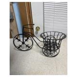 black metal bicycle-shaped plant stand