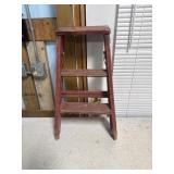 Red step wooden  ladder