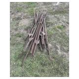 bundle of steel T-posts