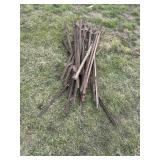 bundle of steel T-posts