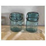 2 Blue Ball ideal 1 pint canning jar