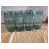 4 Blue ball ideal perfect mason jars no lids