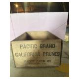 Pasific brand california prunes wood crate
