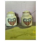 2 stoneware canistors