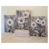 3 Canvas Flower Prints