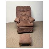 Maroon Chair with foot rest