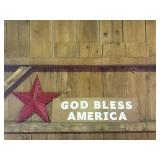 God bless america sign with metal star decor