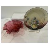 Vintage Fenton Cranberry art Bowl