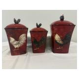 Set of Rooster Canisters