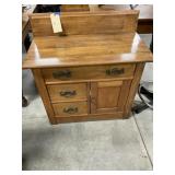 antique Victorian-style solid oak washstand