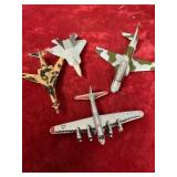 Vintage diecast, metal military toy planes