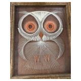 vintage 1970s owl string art