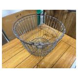 Vintage metal wire egg gathering basket