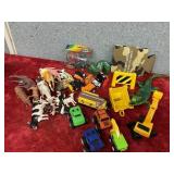Farm animals miniature super trucks, yellow and