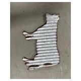 corrugated cow metal sign