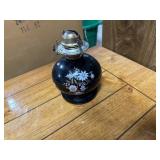 vintage lamplight farms black glass oil lamp