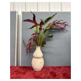 Vintage Flower Pot w Fake Plant