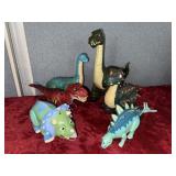 6 Hard Plastic Moveable Dinosaurs