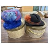 blue feather and tulle cocktail hat