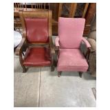 Antique red and pink chair