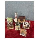 Antique Christmas village houses