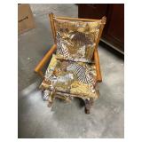 Childrenï¿½s wooden rocking chair with cushions
