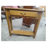 solid oak side table