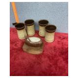 Vintage pottery stoneware 4 cups with vintage