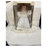 In-box collectible, porcelain angel doll, red