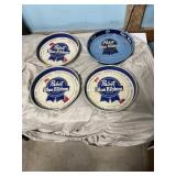 Vintage round metal Pabst blue /white ribbon beer