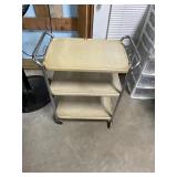 Metal serving tray cart