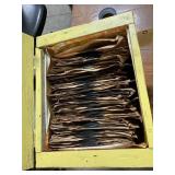 121-Varity of  records in yellow wooden box
