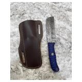 New Damascus Knife With Sheath