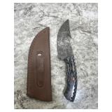 New Damascus Knife With Sheath