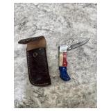 New Damascus Knife With Sheath