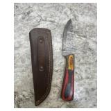 New Damascus Knife With Sheath