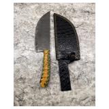 New Damascus Knife With Sheath
