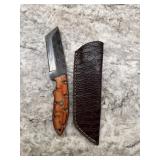 New Damascus Knife With Sheath