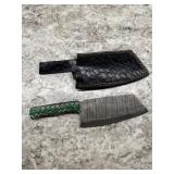 New Damascus Knife With Sheath